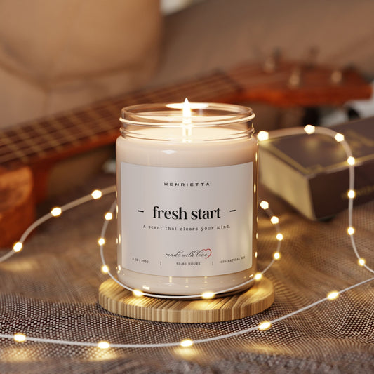 Fresh Start Scented 9oz. Soy Candle, Eco-Friendly Aromatherapy, Relaxing Home Decor, Perfect for Gifting, Spa & Self-Care